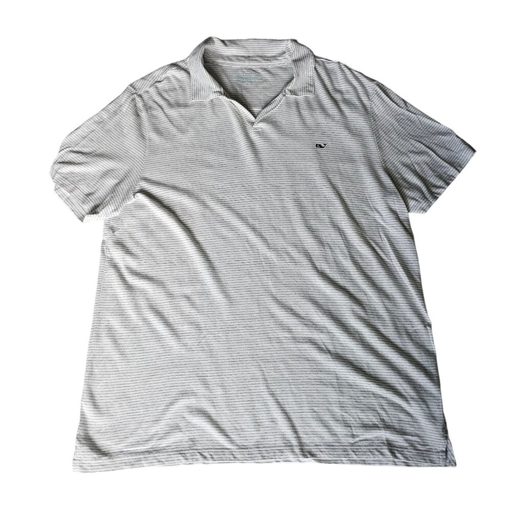 Vineyard Vines Men's Gray short sleeved Striped Polo size Large